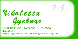 nikoletta gyebnar business card